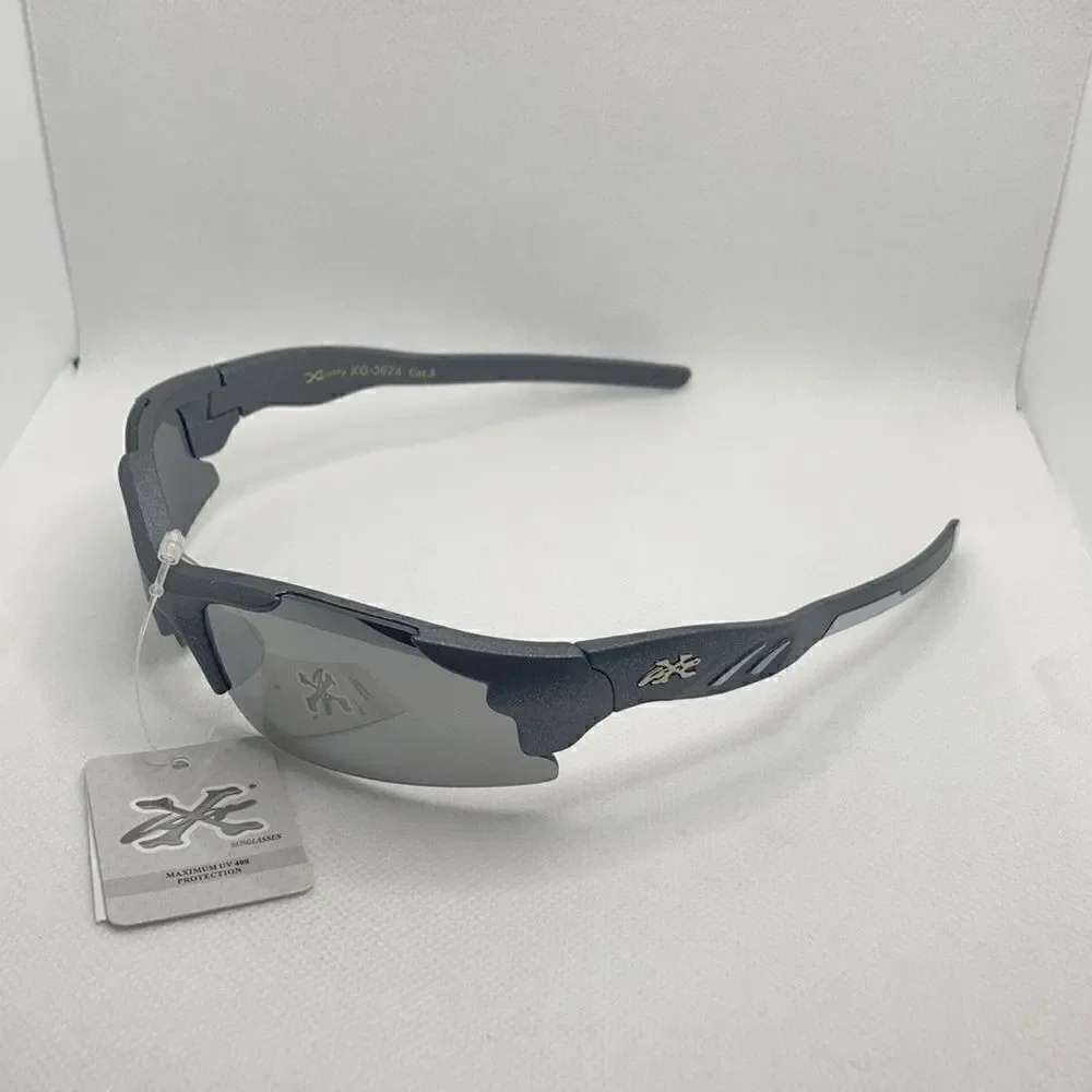 X-Loop Kids Boys Sport Wrap Around Semi Rimless Mirrored Lens Sunglasses